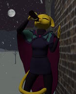 3D Cloak_of_Gray_Tomorrow Katia's_Thief_Tunic Khajiit booze character:Katia_Managan masser night snow