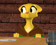 3D Katia's_wizard_robe Khajiit artist:PIRAMATRONIC_GAMING black_eyes character:Katia_Managan extended_neck gold knock_off