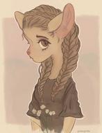 Khajiit adorable artist:greengirdle braids character:Little_Katia flowers portrait