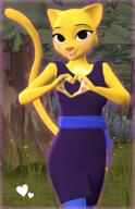 3D Katia's_Thief_Tunic Khajiit artist:PIRAMATRONIC_GAMING blushing character:Katia_Managan smiling