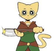 Katia's_wizard_robe Khajiit amulet_of_silence artist:Jack_ black_eyes character:Katia_Managan machete