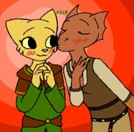 Katia's_wizard_robe artist:Phenelia blushing character:Katia_Managan character:Quill-Weave friendship kissing text